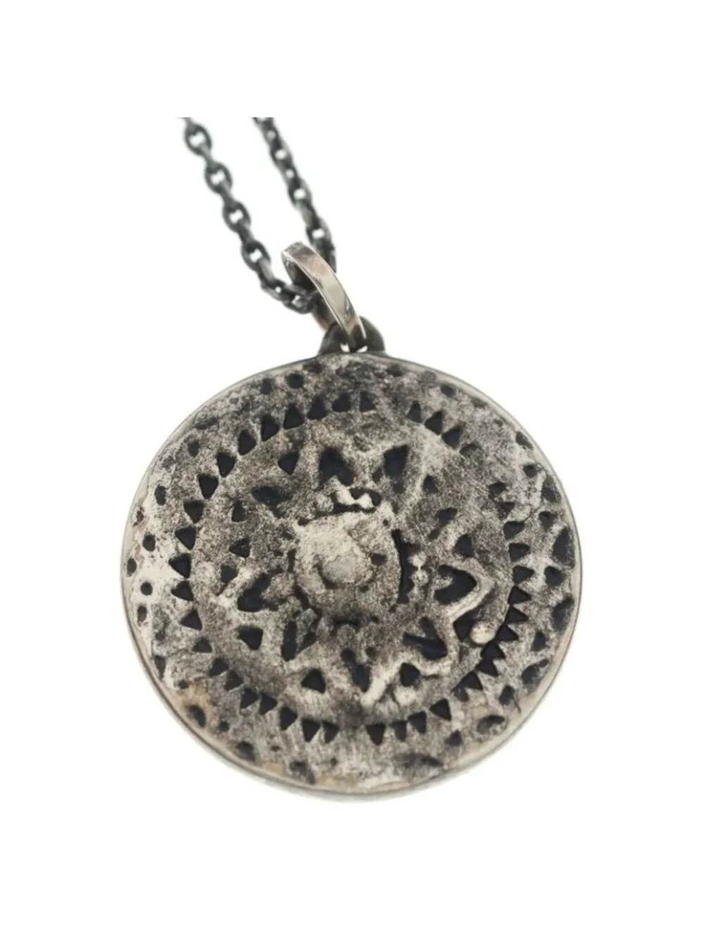 Saint Laurent Paris Chain Necklace Medal Pendant Silver - Picture 3 of 6